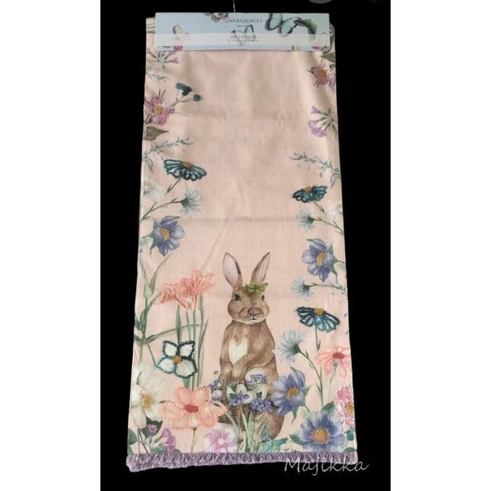 Cynthia Rowley Easter Embroidered Table Runner 16x72